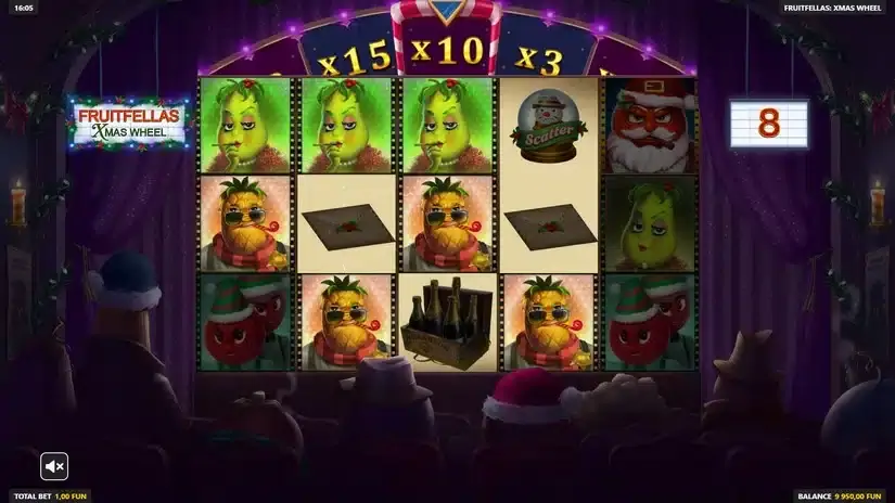 Fruitfellas Xmas Wheel slot screenshot 4