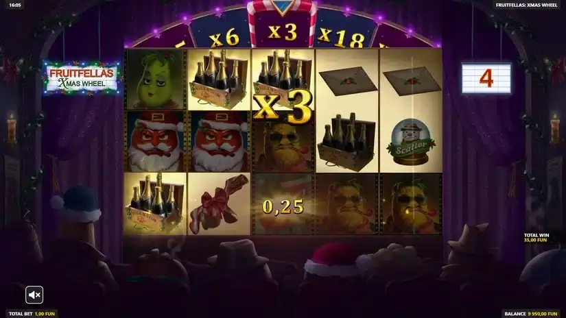 Fruitfellas Xmas Wheel slot screenshot 5