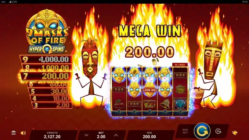 9 Masks of Fire HyperSpins slot screenshot 5