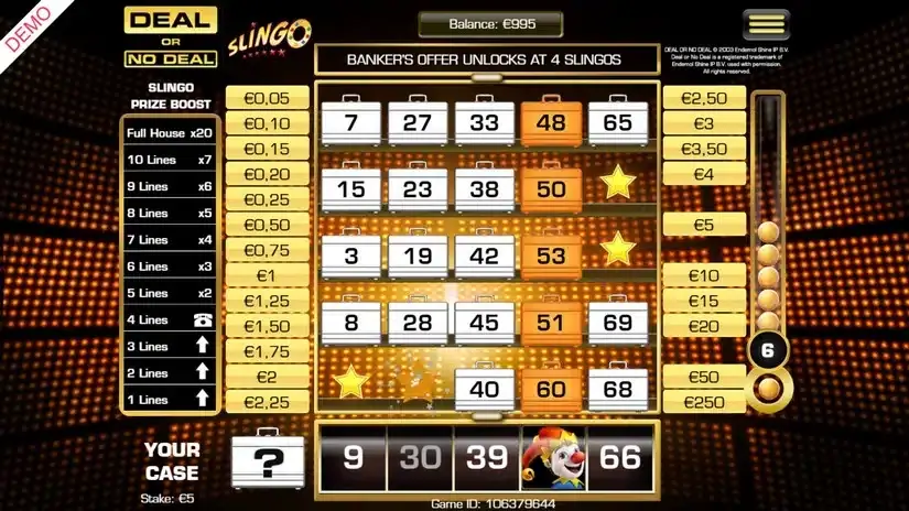 Deal Or No Deal Slingo slot screenshot 3