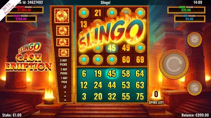 Slingo Cash Eruption slot screenshot 3