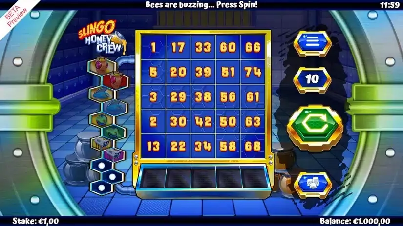 Slingo Honey Crew slot screenshot 1