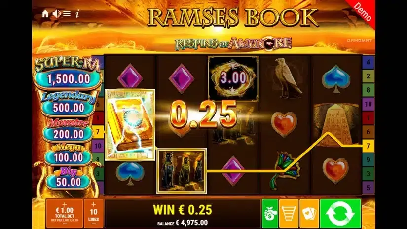 Ramses Book Respins of Amun Re slot screenshot 3