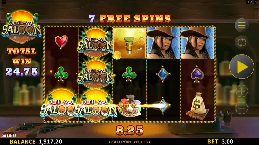 Outlaw Saloon slot screenshot 6