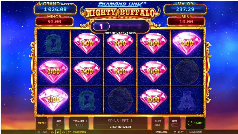 Diamond Link Mighty Buffalo slot screenshot 6