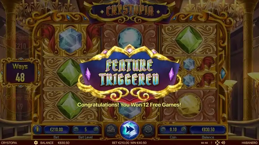 Crystopia slot screenshot 3