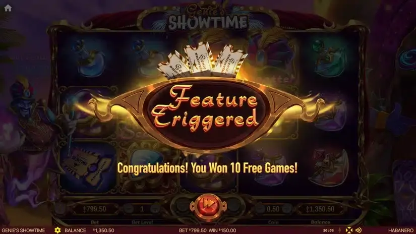 Genie’s Showtime slot screenshot 3
