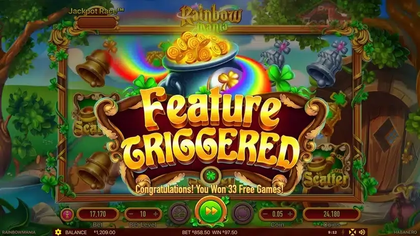 Rainbow Mania slot screenshot 3
