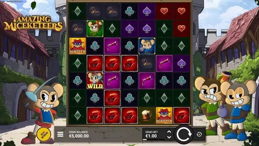 Amazing Miceketeers slot screenshot 