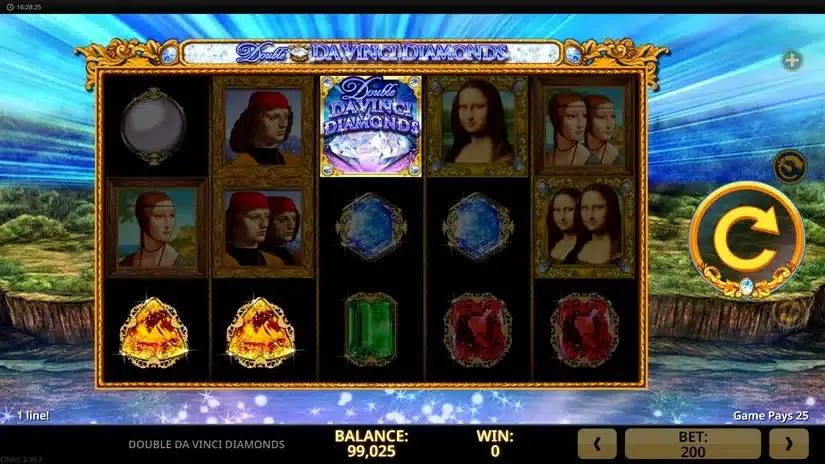 Double Da Vinci Diamonds slot screenshot 3