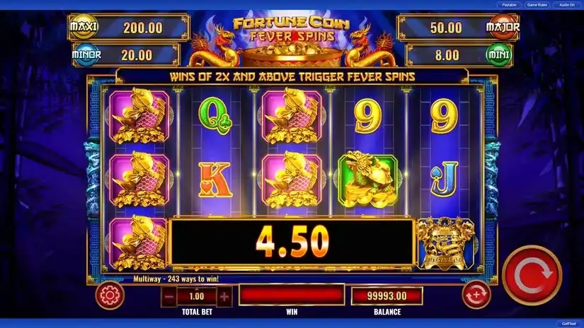 Fortune Coin Fever Spins slot screenshot 2