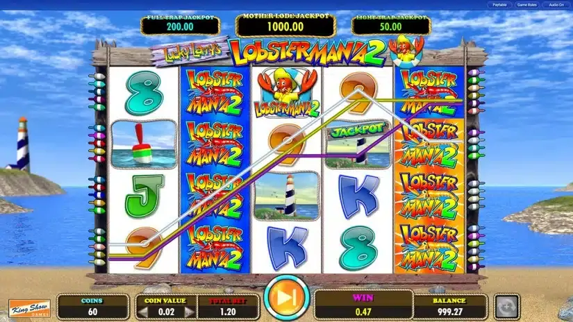 Lucky Larry’s Lobstermania 2 slot screenshot 2