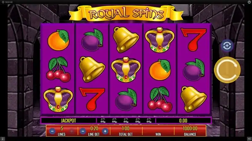 Royal Spins slot screenshot 1