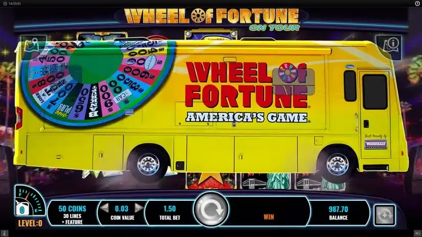 Wheel of Fortune on tour slot screenshot