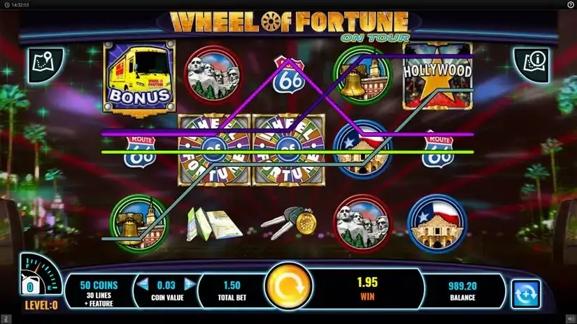 Wheel of Fortune on tour slot screenshot 3