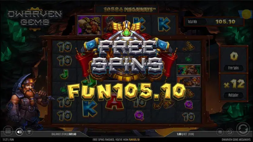 Dwarven Gems Megaways slot screenshot 6