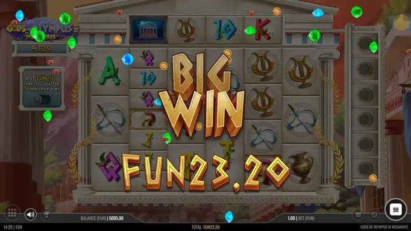 Gods of Olympus 3 Megaways slot screenshot 3