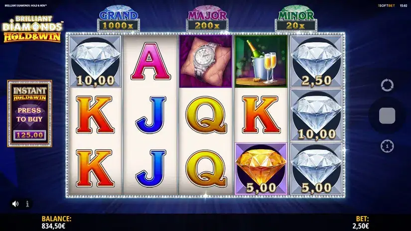 Brilliant Diamonds: Hold & Win slot screenshot 4