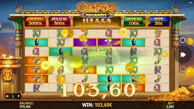 Cleopatra Megaways slot screenshot