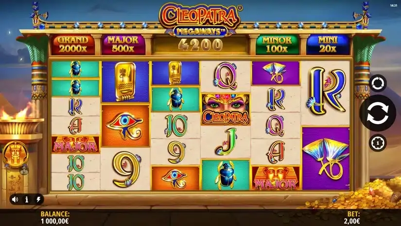 Cleopatra Megaways slot screenshot