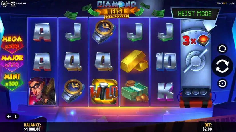 Diamond Heist Hold & Win slot screenshot 1