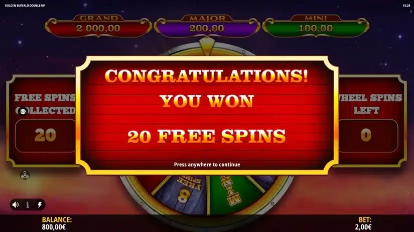 Golden Buffalo Double Up slot screenshot 5