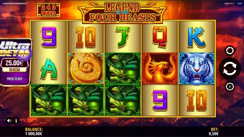 Legend of the Four Beasts slot screenshot 1