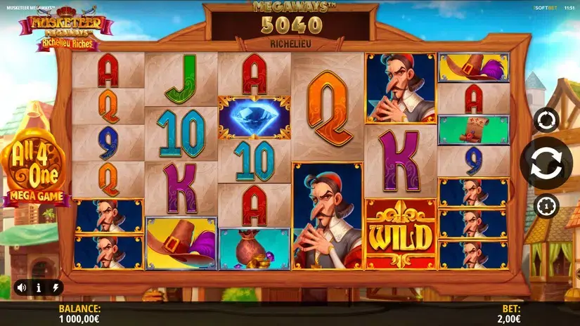 Musketeer Megaways slot screenshot 1