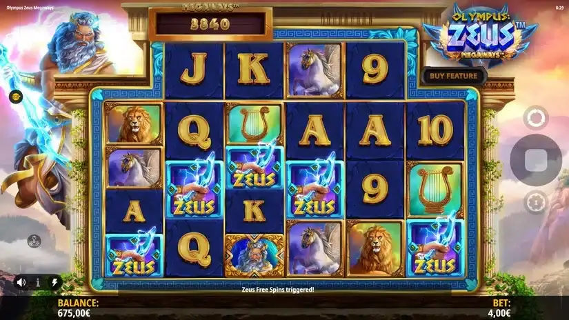 Olympus Zeus Megaways slot screenshot 4