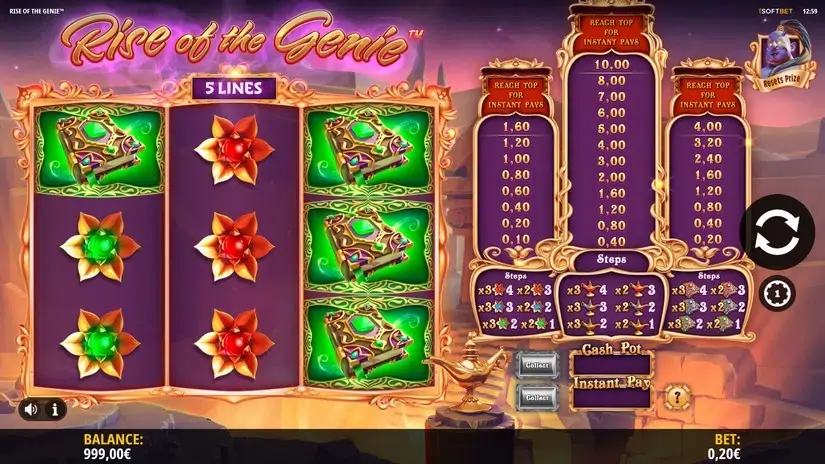 Rise of the Genie slot screenshot 1