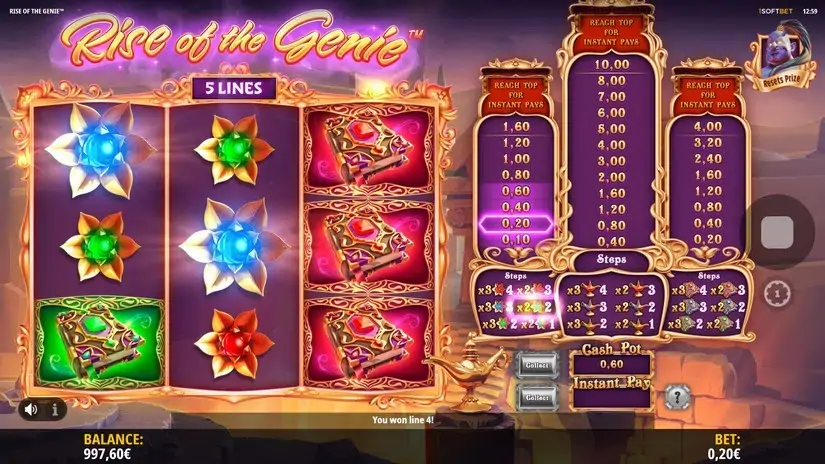 Rise of the Genie slot screenshot 2