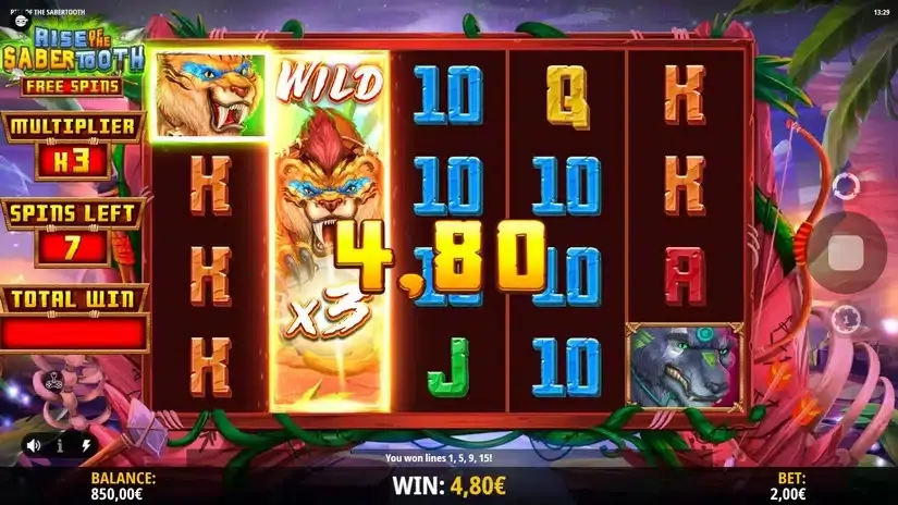 Rise of the Sabertooth slot screenshot 4