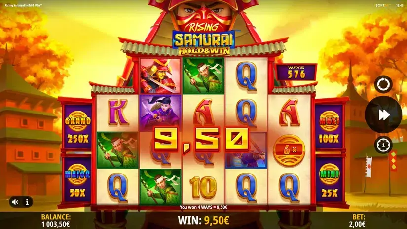 Rising Samurai Hold & Win slot screenshot 2