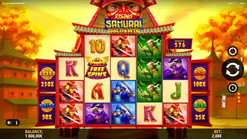 Rising Samurai Hold & Win slot screenshot 1