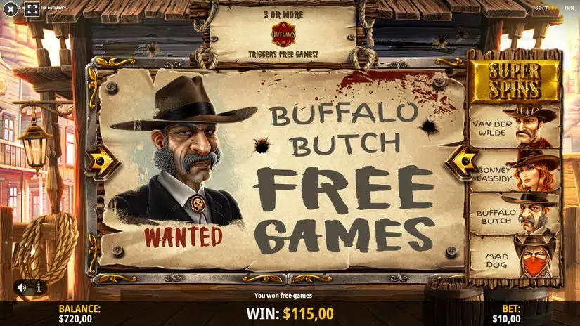 Van Der Wilde and the Outlaws slot screenshot 6