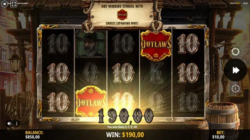 Van Der Wilde and the Outlaws slot screenshot 3