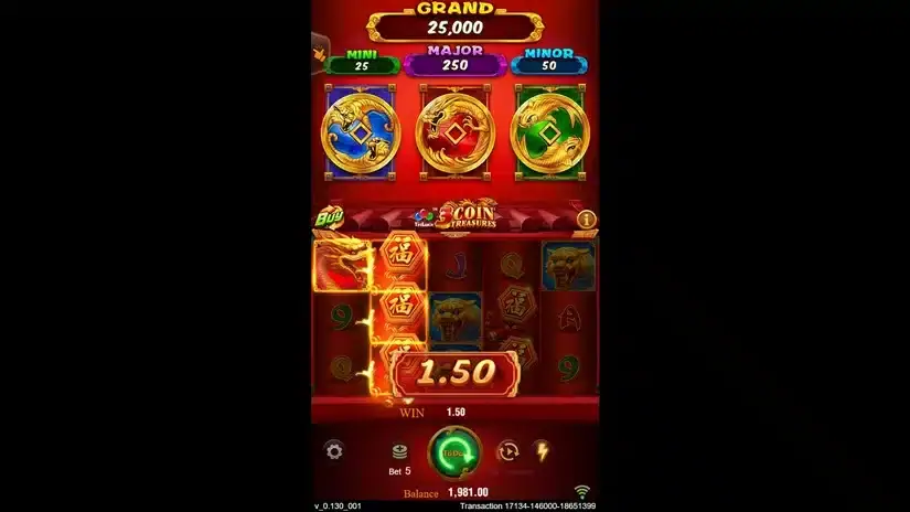 3 Coin Treasures slot screenshot 1