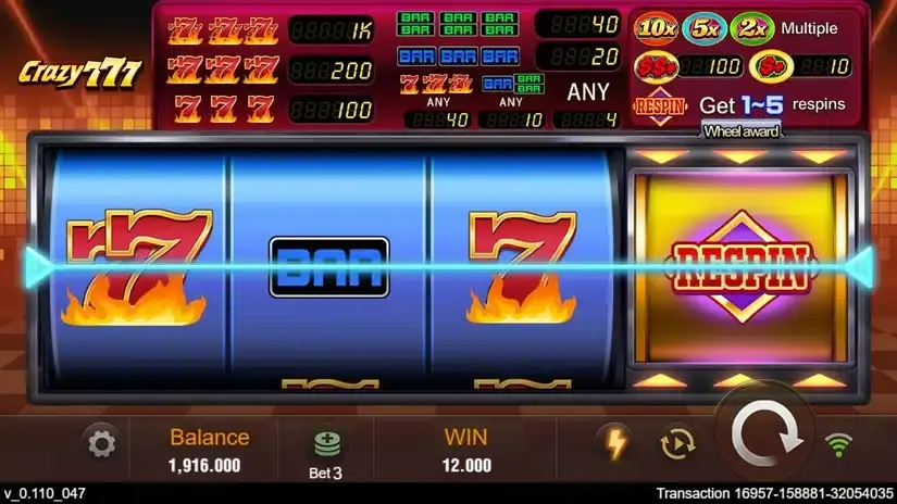 Crazy 777 slot screenshot 4