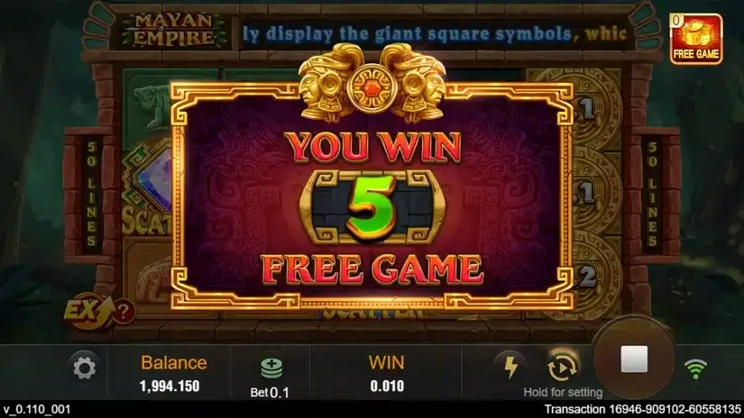 Mayan Empire slot screenshot 3