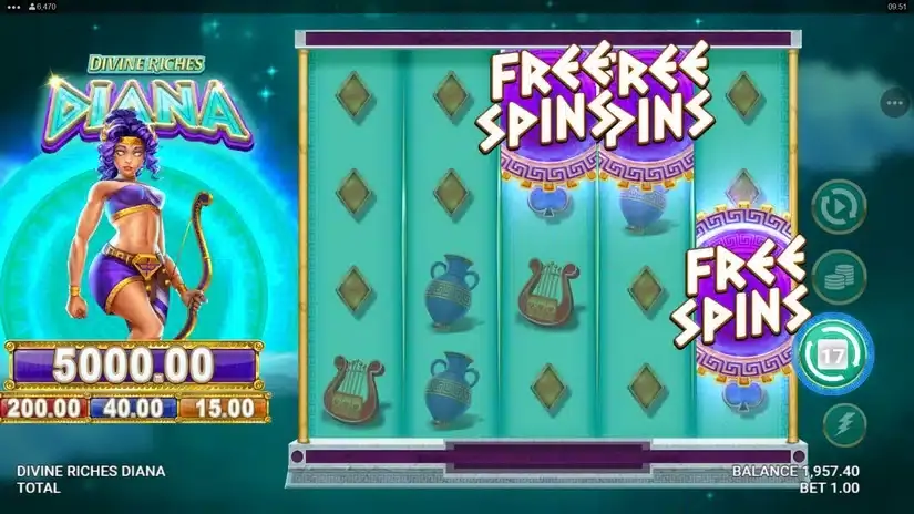 Divine Riches Diana slot screenshot 4