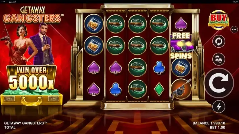 Getaway Gangsters slot screenshot 1