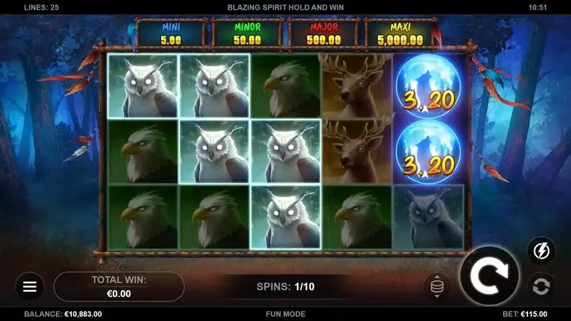 Blazing Spirit Hold and Win slot screenshot 3