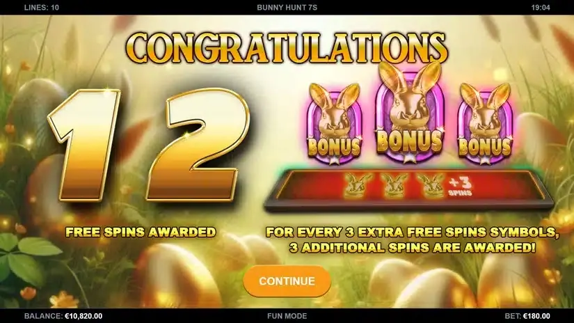 Bunny Hunt 7s slot screenshot 2