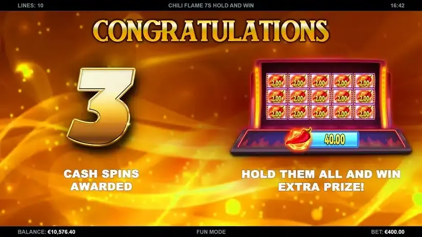 Chili Flame 7s Hold and Win slot screenshot 2