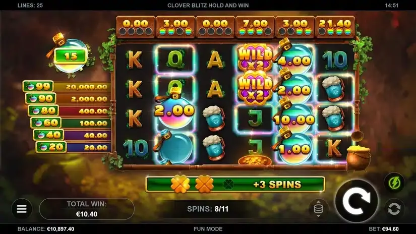 Clover Blitz Hold and Win slot screenshot 5