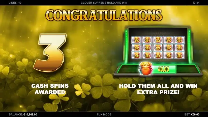 Clover Supreme Hold and Win slot screenshot 3