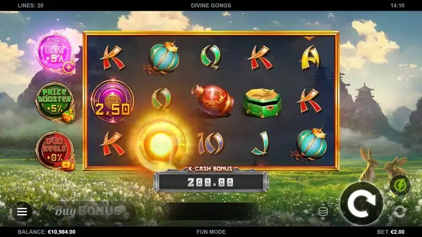 Divine Gongs slot screenshot 2
