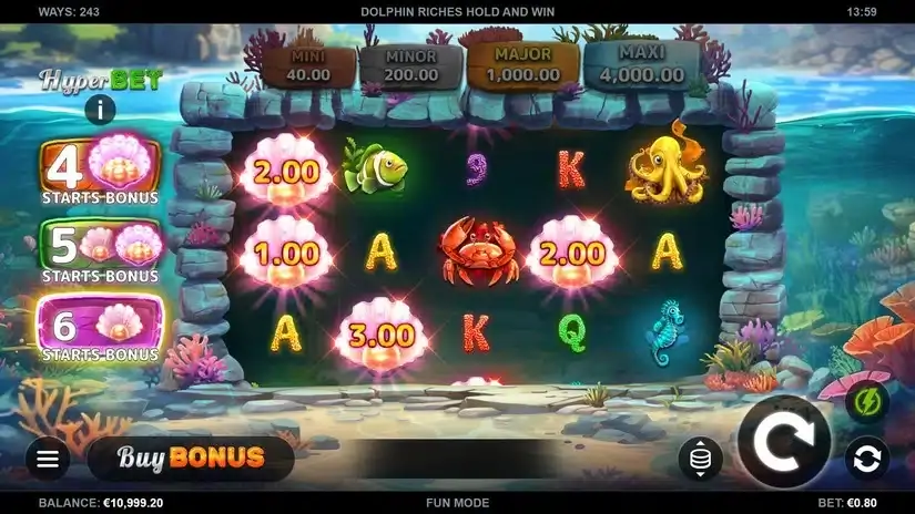Dolphin Riches Hold and Win slot screenshot 2