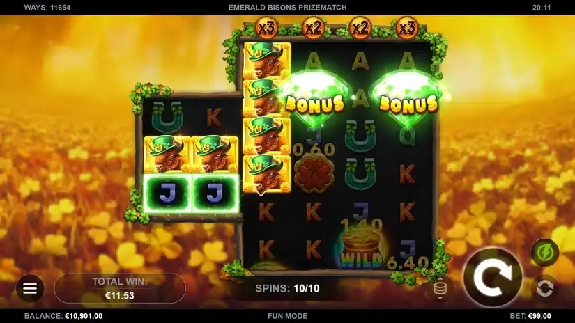 Emerald Bisons PrizeMatch slot screenshot 5