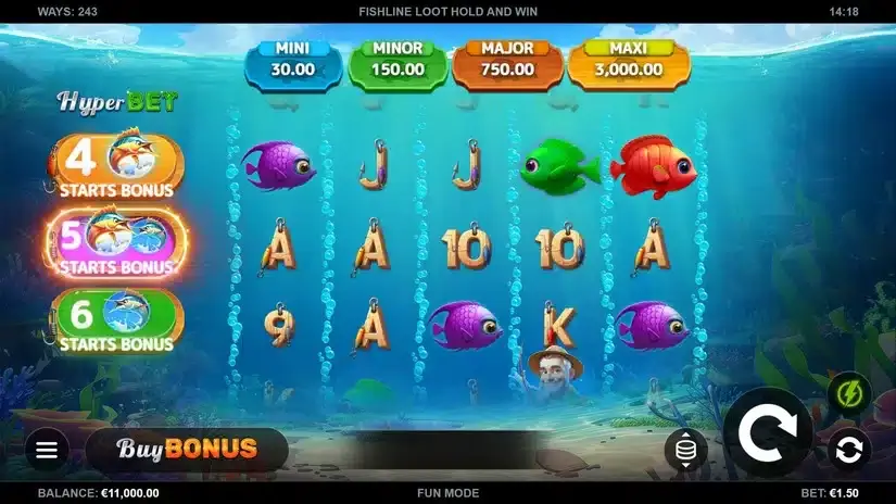 Fishline Loot Hold and Win slot screenshot 1